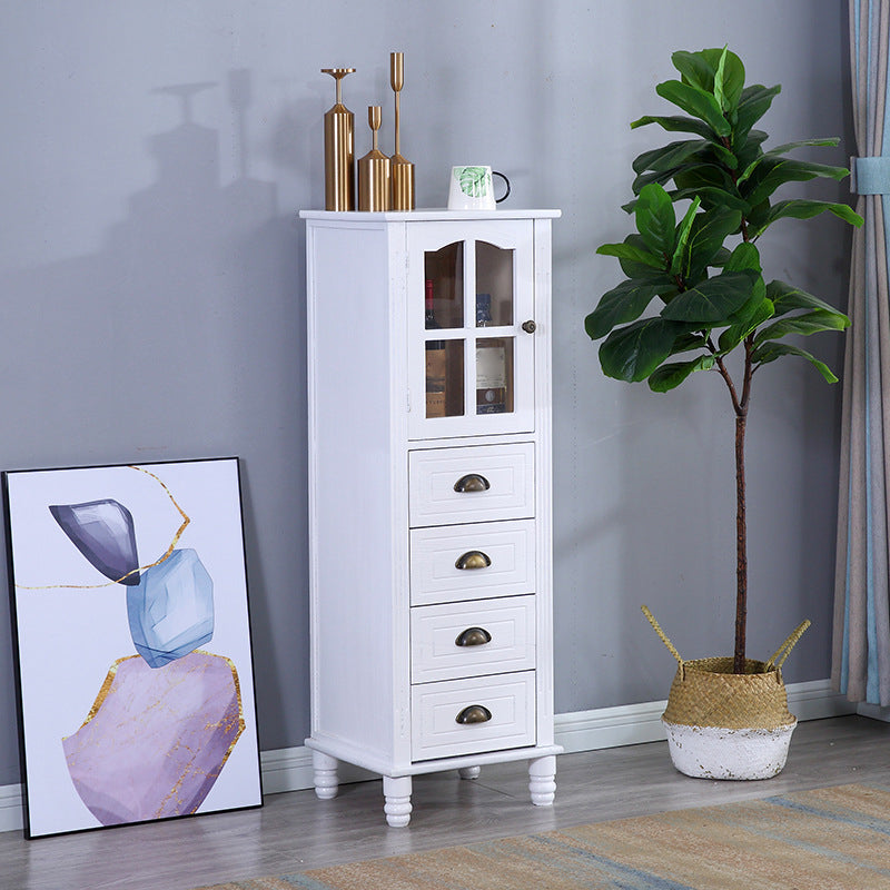 Wood Modern Cabinet Rectangular Minimalist Side Cabinet with Drawer
