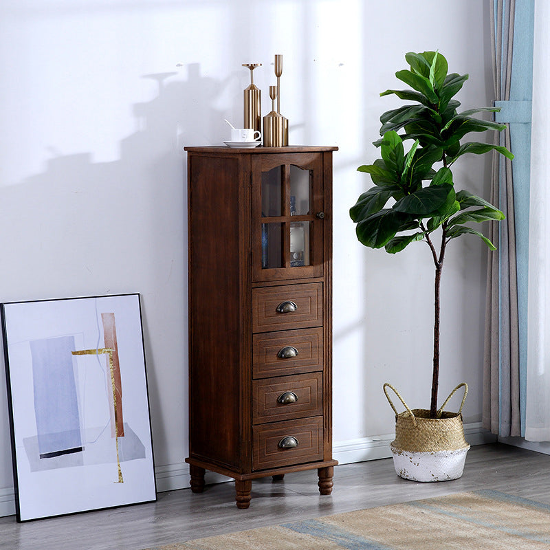 Wood Modern Cabinet Rectangular Minimalist Side Cabinet with Drawer