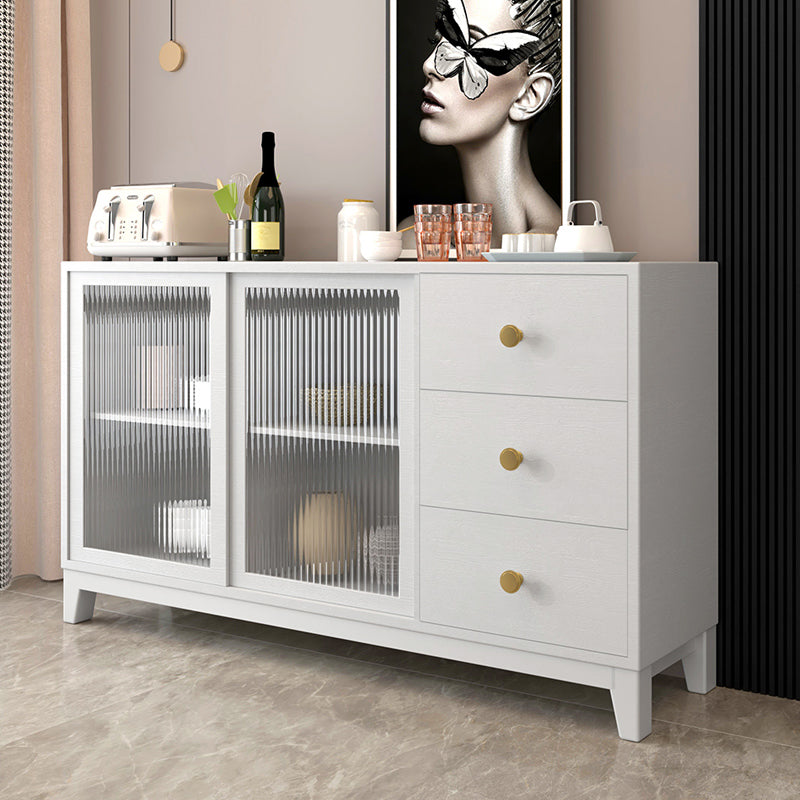 Modern White Rectangle Accent Cabinet Knobs 1 Shelves Cabinet