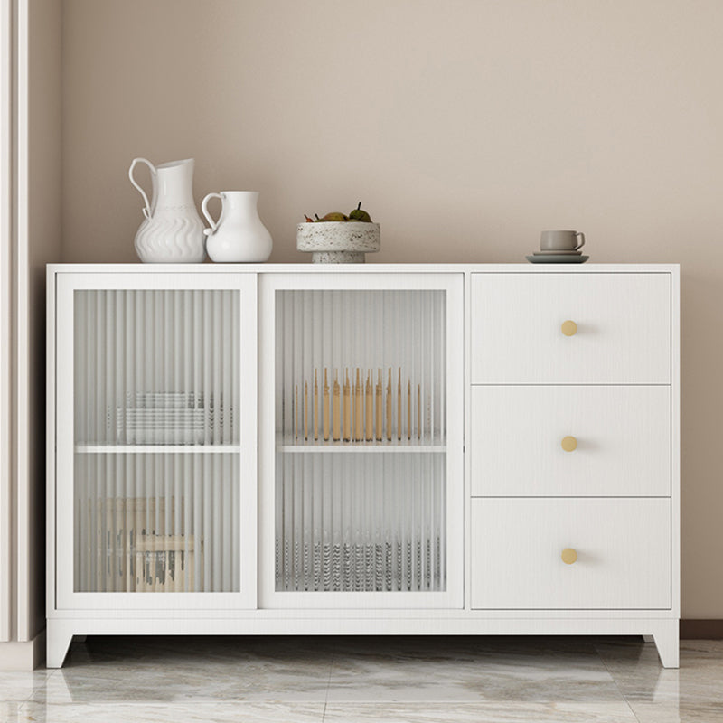 Modern White Rectangle Accent Cabinet Knobs 1 Shelves Cabinet