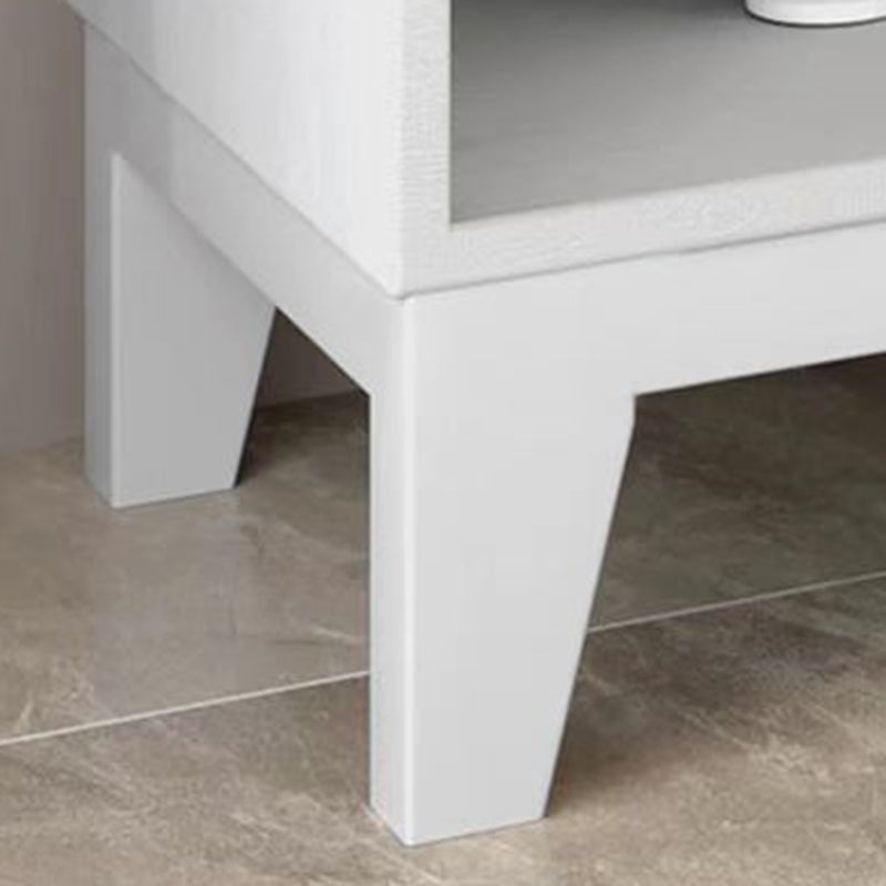 Modern White Rectangle Accent Cabinet Knobs 1 Shelves Cabinet