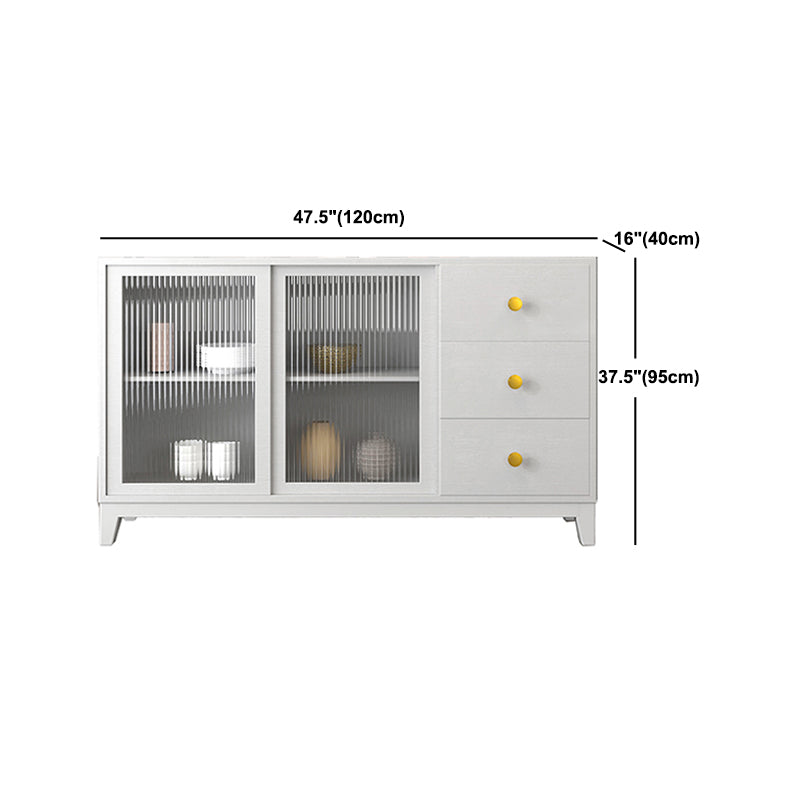 Modern White Rectangle Accent Cabinet Knobs 1 Shelves Cabinet