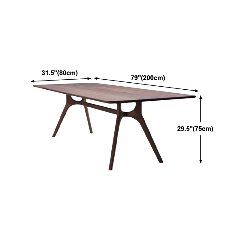 Natural Solid Wood Dining Table Modern Rectangular Furniture with Double Pedestal for Home