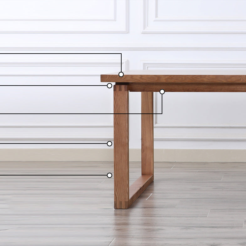 Modern Pine Solid Wood Dining Table Sled Base Dining Table in Natural