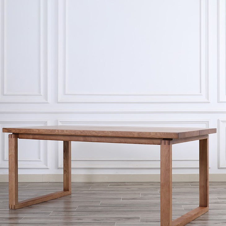 Modern Pine Solid Wood Dining Table Sled Base Dining Table in Natural