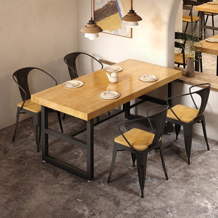 Industrial Dinning Table with Wood Rectangle Dining Table for Home