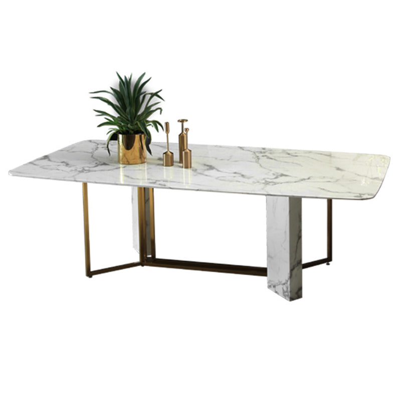 Stone Top Table Rectangle Dining Table for Home Kitchen Dinner