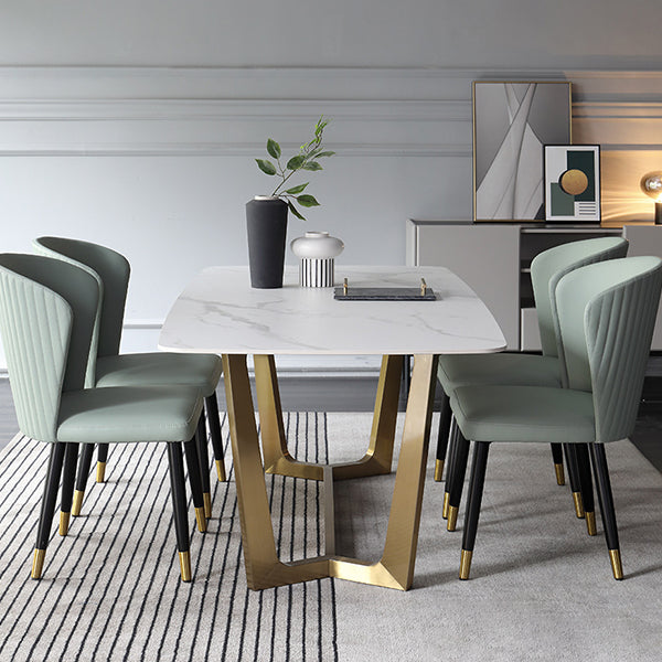 Stone Top Table Rectangle Dining Table for Home Kitchen Dinner