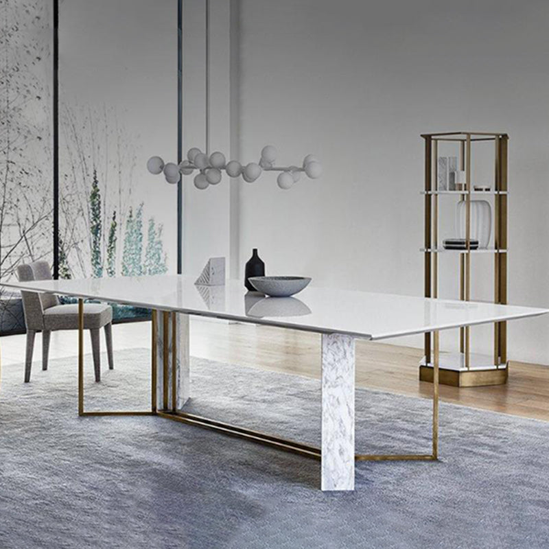 Stone Top Table Rectangle Dining Table for Home Kitchen Dinner