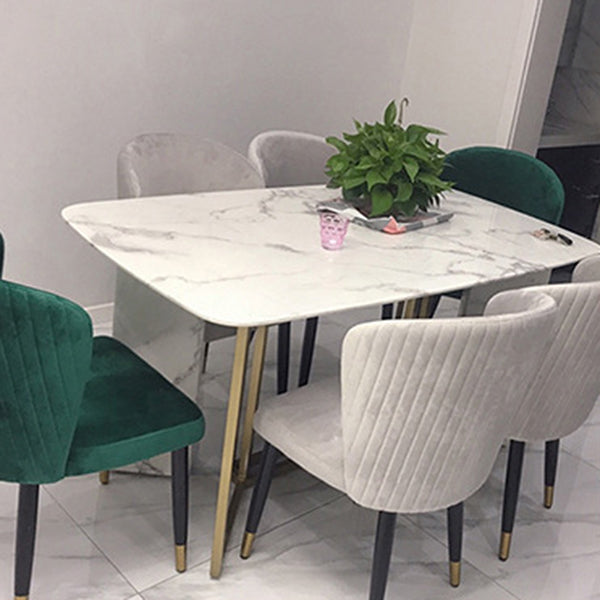 Stone Top Table Rectangle Dining Table for Home Kitchen Dinner