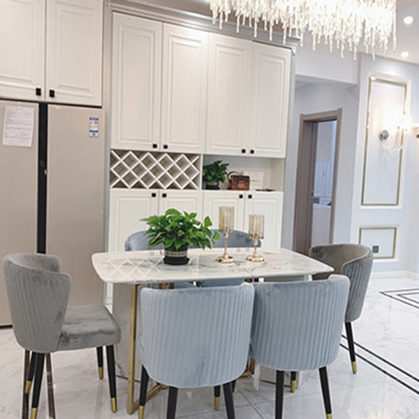 Stone Top Table Rectangle Dining Table for Home Kitchen Dinner