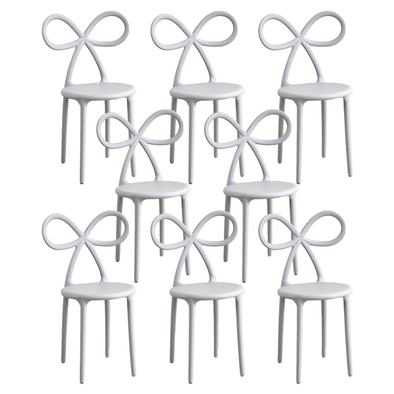 Modern Style Dining Chair Armless Dining Chairs with Plastic Legs for Kitchen