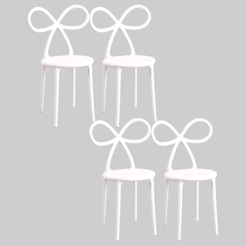 Modern Style Dining Chair Armless Dining Chairs with Plastic Legs for Kitchen