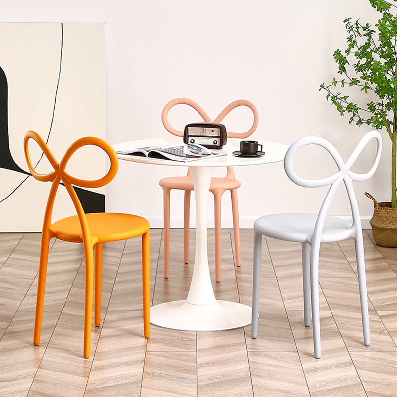 Modern Style Dining Chair Armless Dining Chairs with Plastic Legs for Kitchen