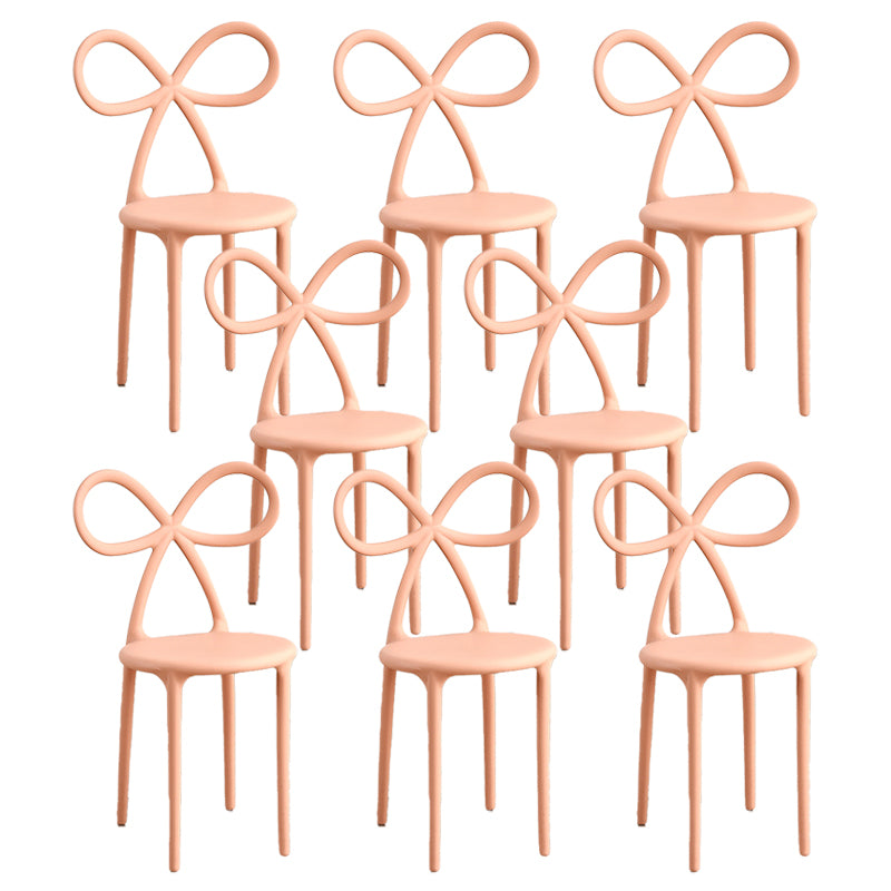 Modern Style Dining Chair Armless Dining Chairs with Plastic Legs for Kitchen