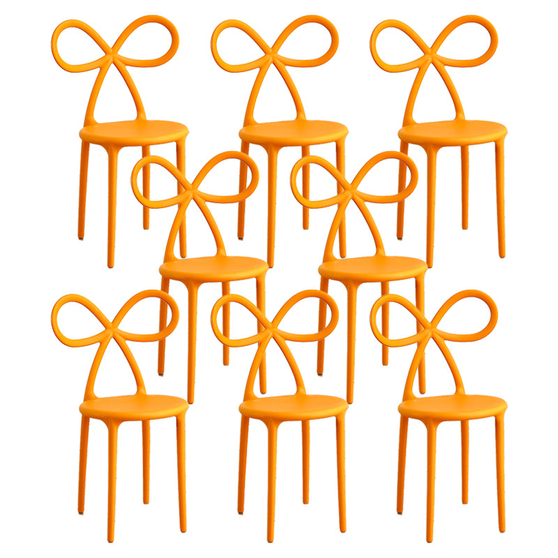 Modern Style Dining Chair Armless Dining Chairs with Plastic Legs for Kitchen