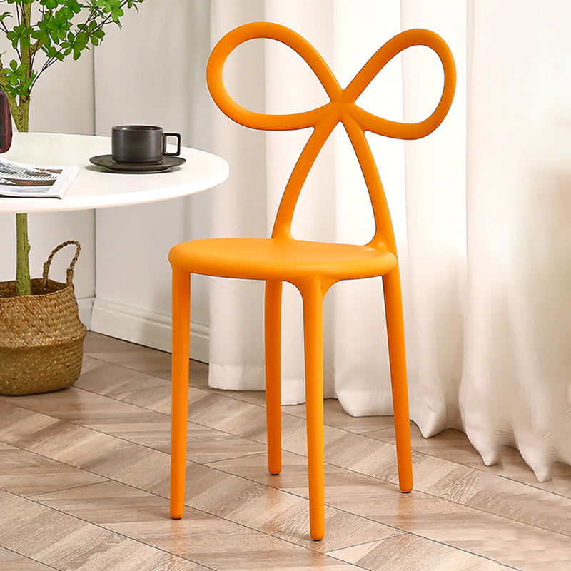Modern Style Dining Chair Armless Dining Chairs with Plastic Legs for Kitchen