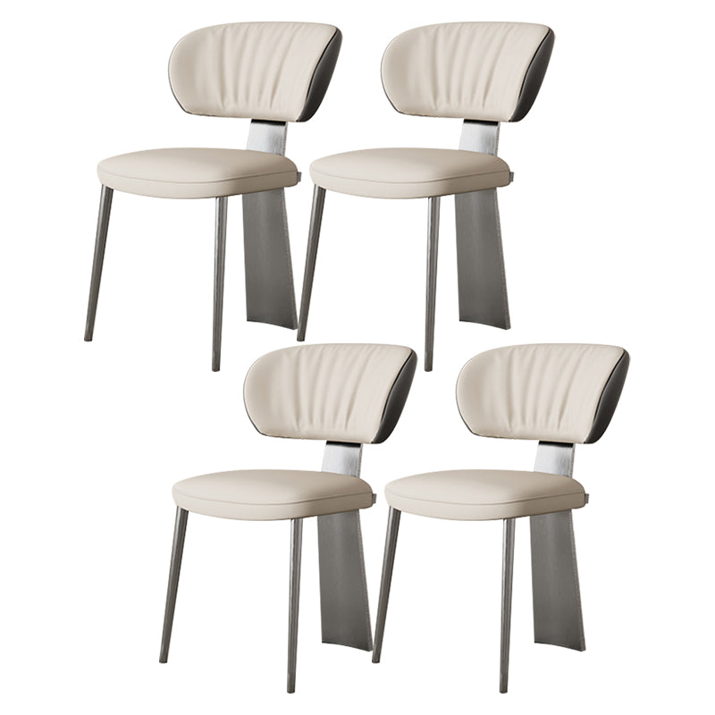 Glam Dining Chair Armless Dining Chair with Metal Legs for Kitchen
