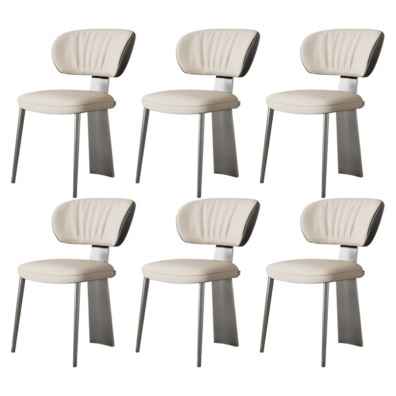 Glam Dining Chair Armless Dining Chair with Metal Legs for Kitchen