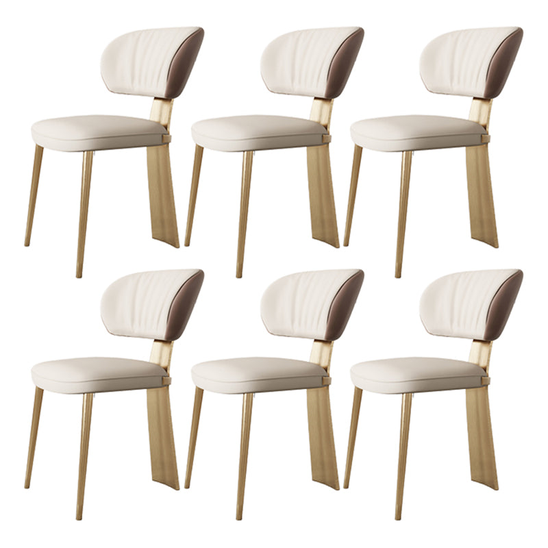 Glam Dining Chair Armless Dining Chair with Metal Legs for Kitchen