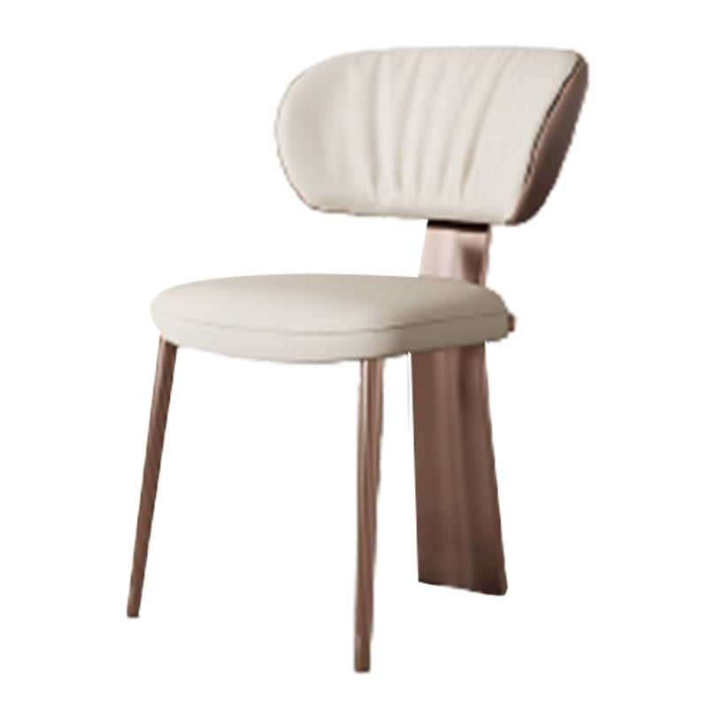 Glam Dining Chair Armless Dining Chair with Metal Legs for Kitchen