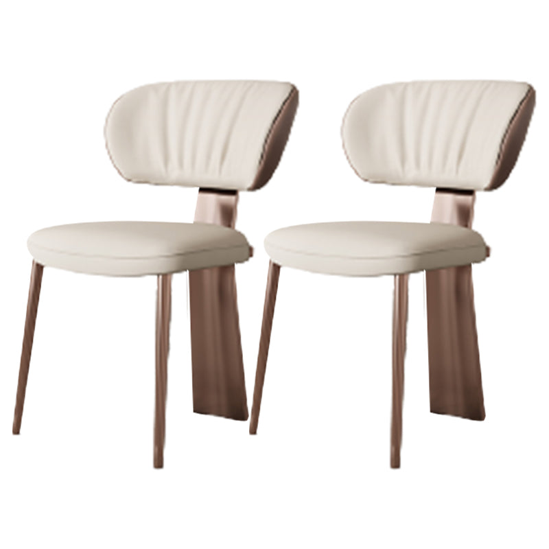 Glam Dining Chair Armless Dining Chair with Metal Legs for Kitchen