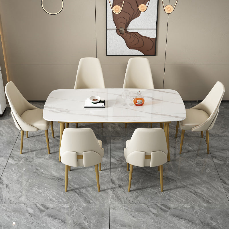 Glam Style Dining Chairs PU Leather Dining Side Chair for Indoor