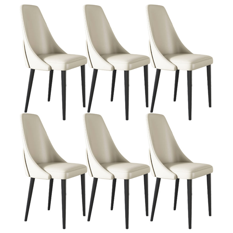 Glam Style Dining Chairs PU Leather Dining Side Chair for Indoor