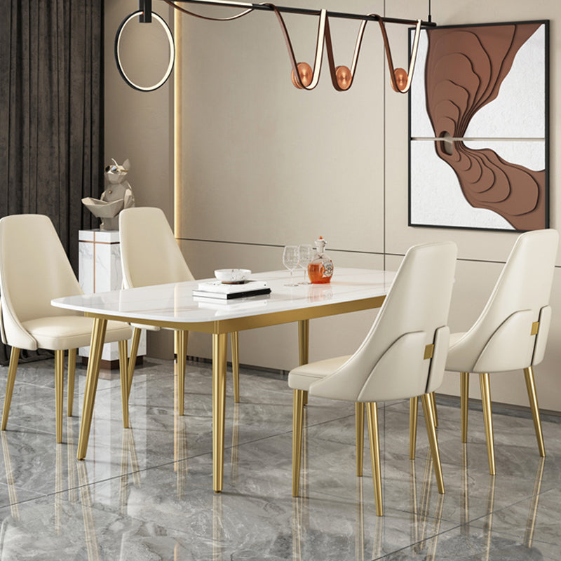 Glam Style Dining Chairs PU Leather Dining Side Chair for Indoor