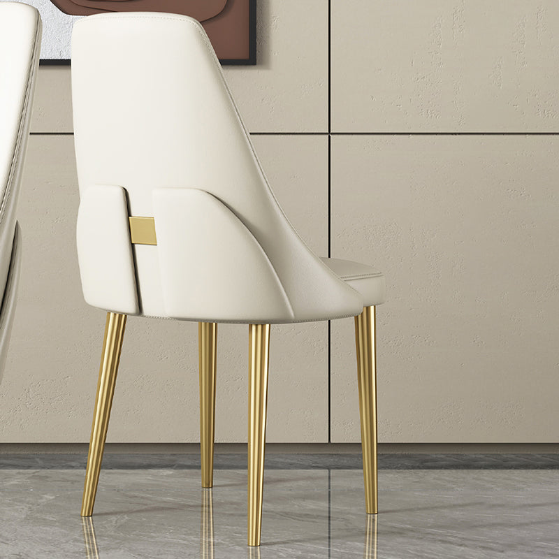 Glam Style Dining Chairs PU Leather Dining Side Chair for Indoor