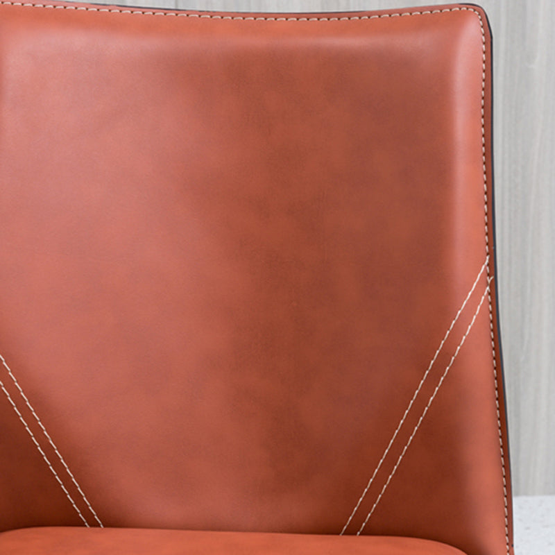 Contemporary Home Side Chair Faux Leather Solid Back Dining Chair