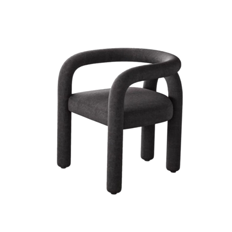 Contemporary Style Dining Chairs Velvet Open Back Arm Chair for Home