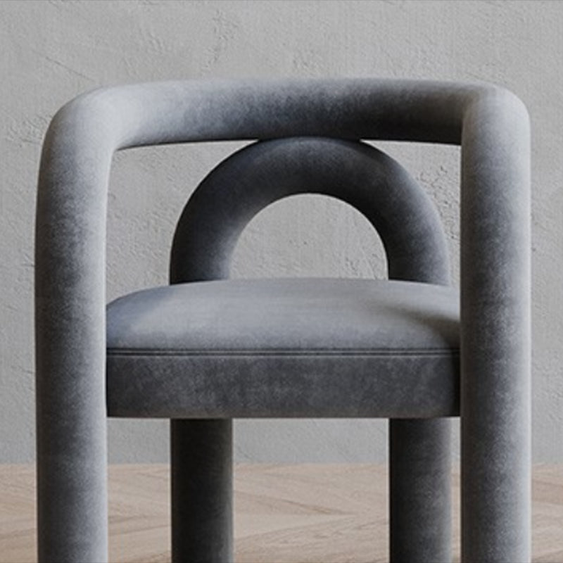 Contemporary Style Dining Chairs Velvet Open Back Arm Chair for Home