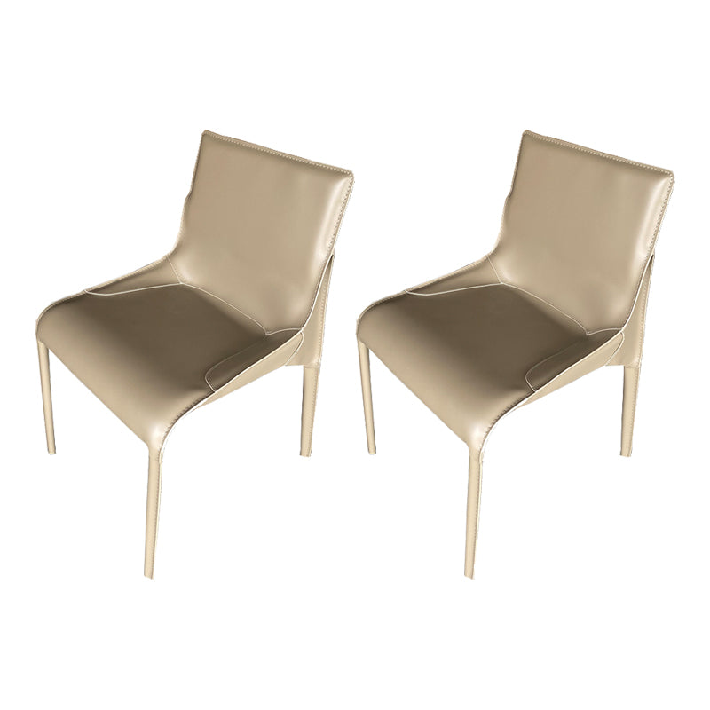 Metal Modern Dining Chair with Solid Back Matte Finish Indoor Side Chair