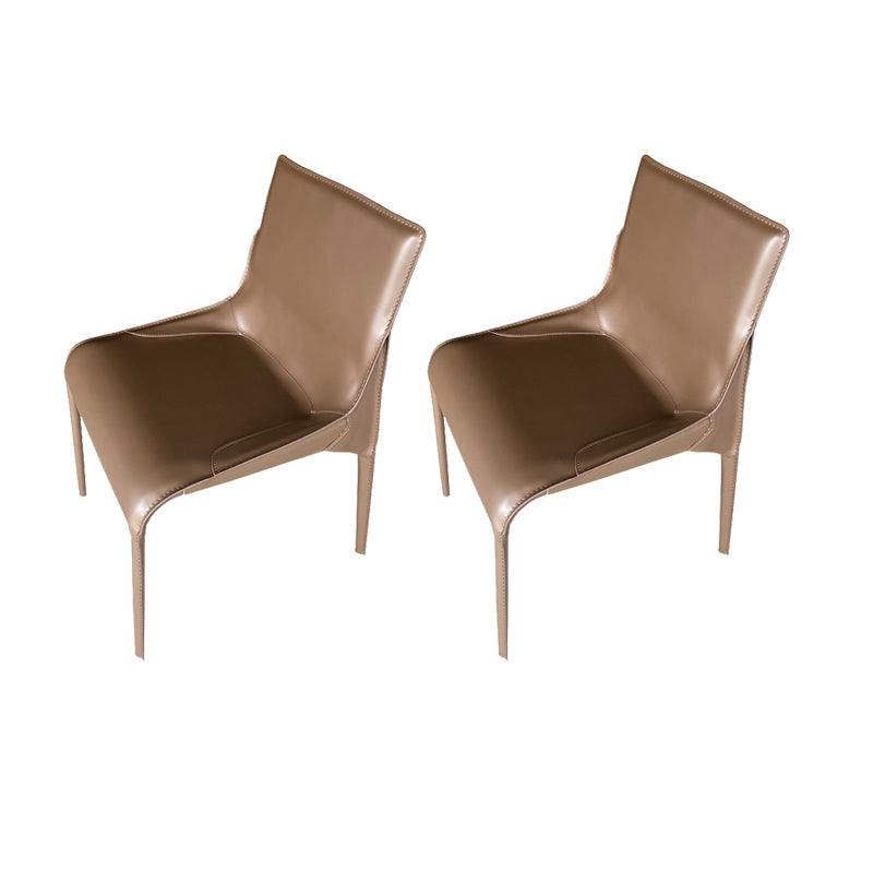 Metal Modern Dining Chair with Solid Back Matte Finish Indoor Side Chair