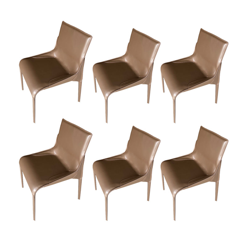 Metal Modern Dining Chair with Solid Back Matte Finish Indoor Side Chair