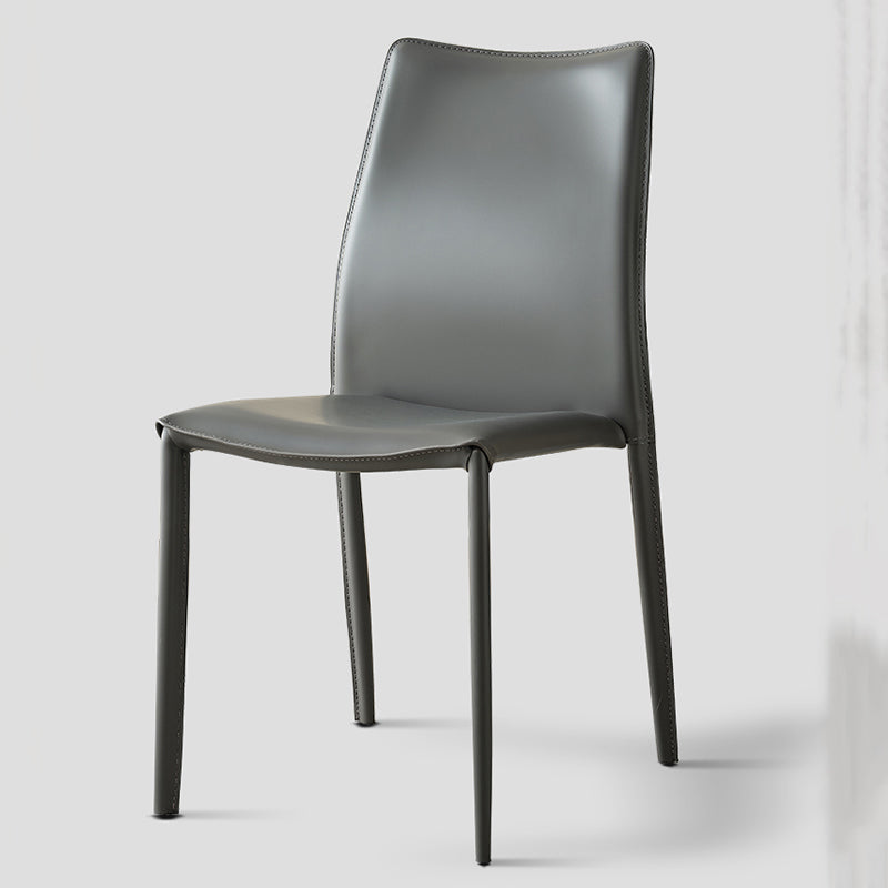 Faux Leather Upholstered Indoor Chair Matte Finish Solid Back Side Chair