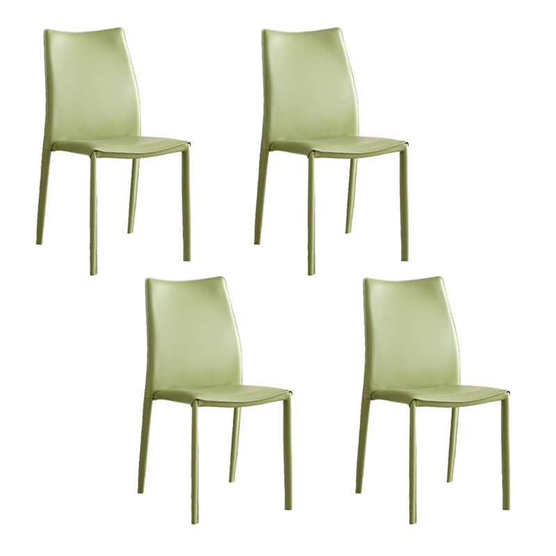 Faux Leather Upholstered Indoor Chair Matte Finish Solid Back Side Chair