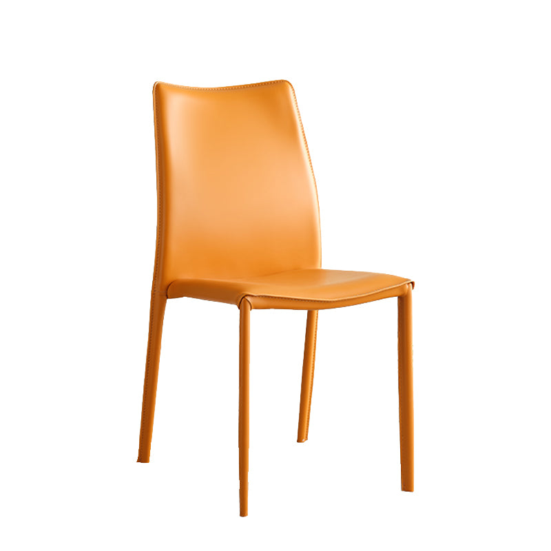 Faux Leather Upholstered Indoor Chair Matte Finish Solid Back Side Chair