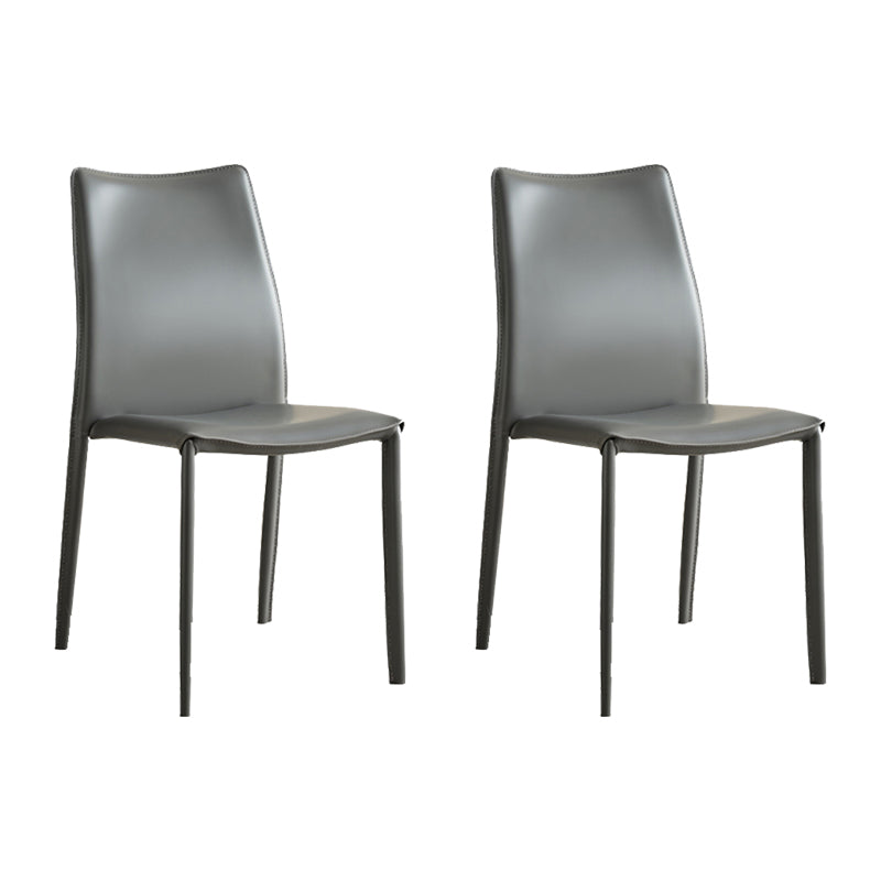 Faux Leather Upholstered Indoor Chair Matte Finish Solid Back Side Chair