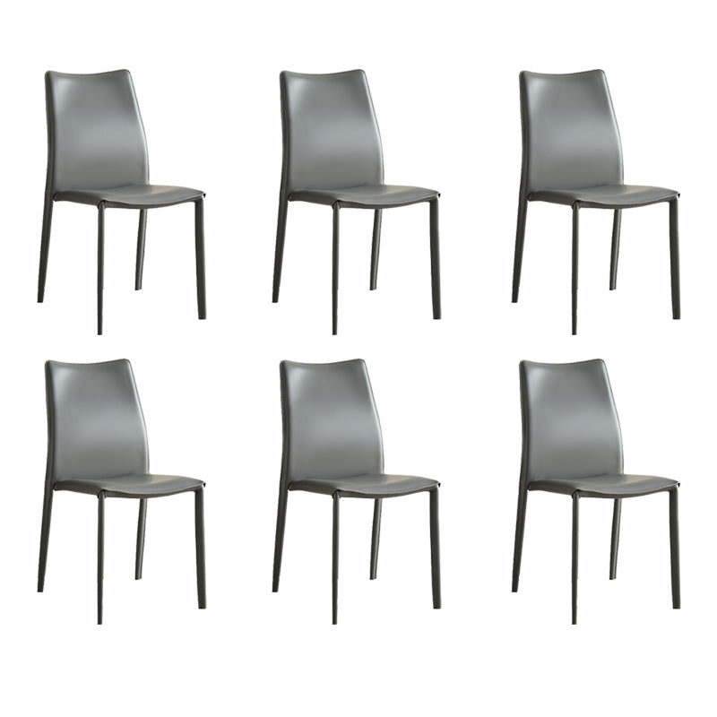 Faux Leather Upholstered Indoor Chair Matte Finish Solid Back Side Chair