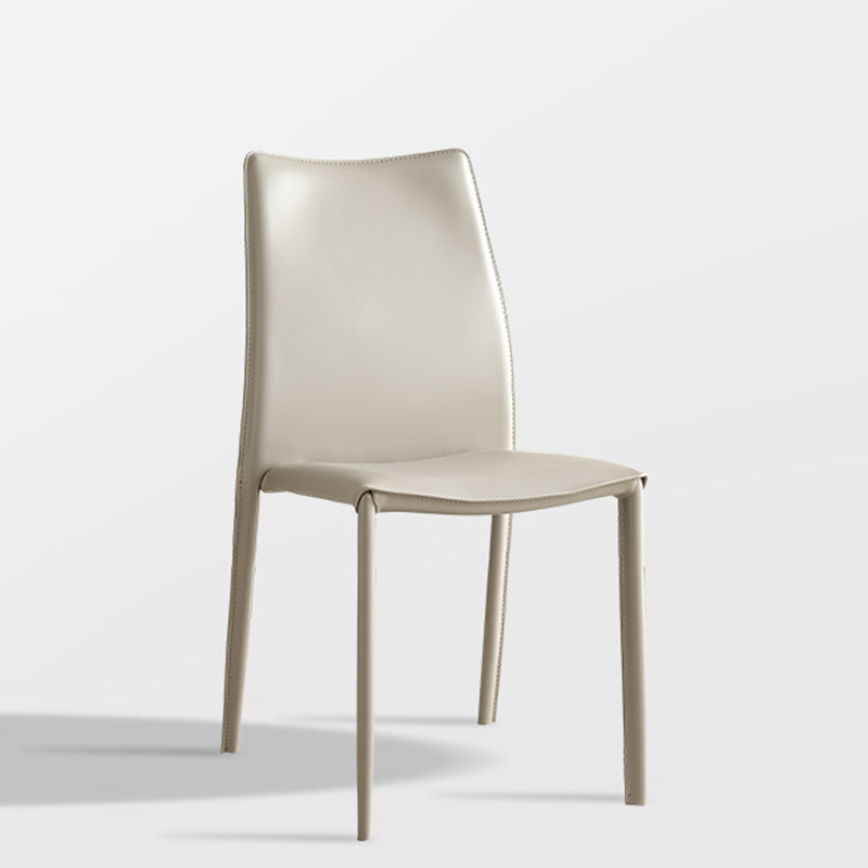 Faux Leather Upholstered Indoor Chair Matte Finish Solid Back Side Chair