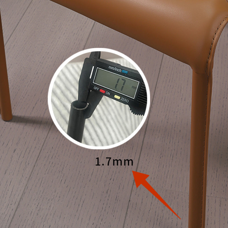 Faux Leather Modern Dining Chair Matte Finish Solid Back Indoor Chair