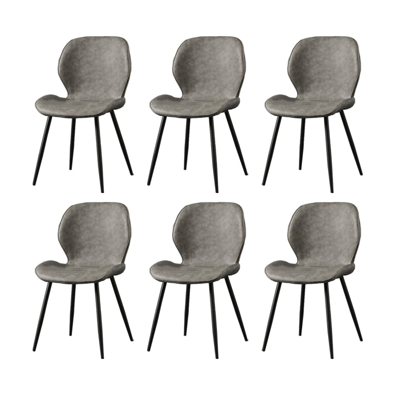 Metal Industrial Side Chair Matte Finish Wingback Dining Chair
