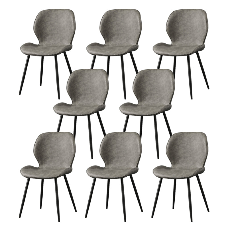 Metal Industrial Side Chair Matte Finish Wingback Dining Chair