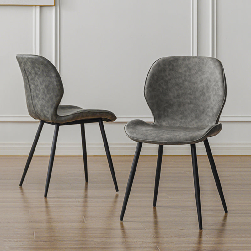 Metal Industrial Side Chair Matte Finish Wingback Dining Chair