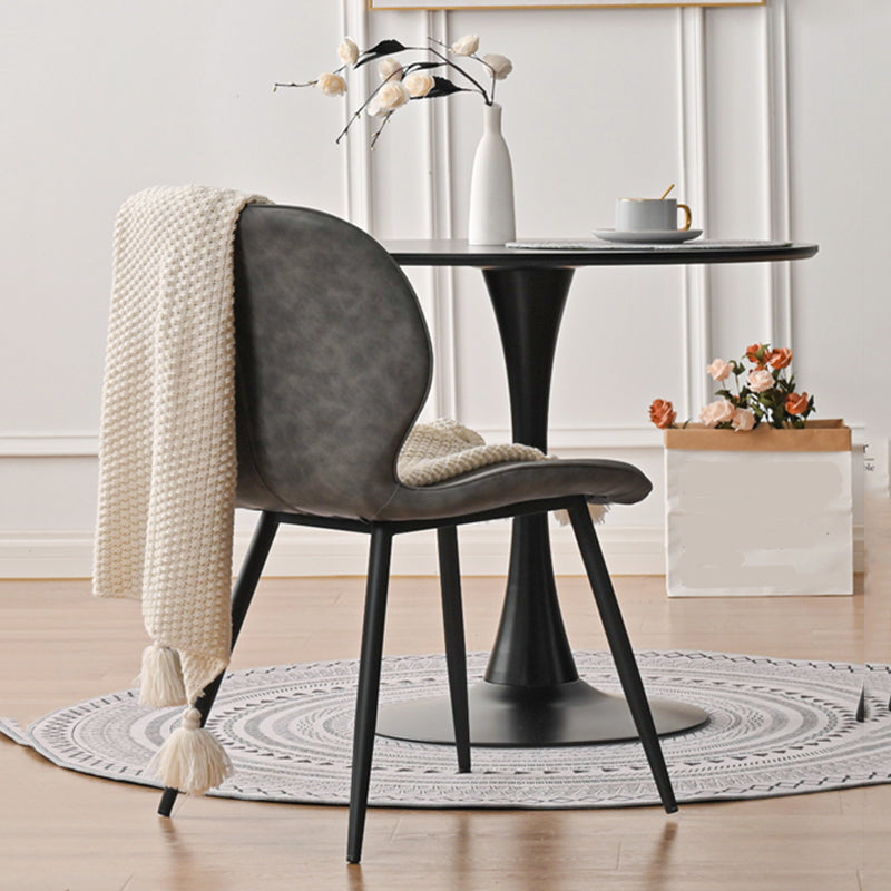 Metal Industrial Side Chair Matte Finish Wingback Dining Chair