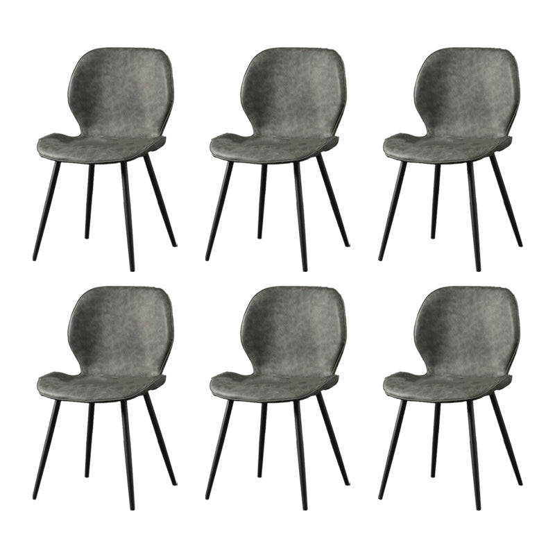 Metal Industrial Side Chair Matte Finish Wingback Dining Chair