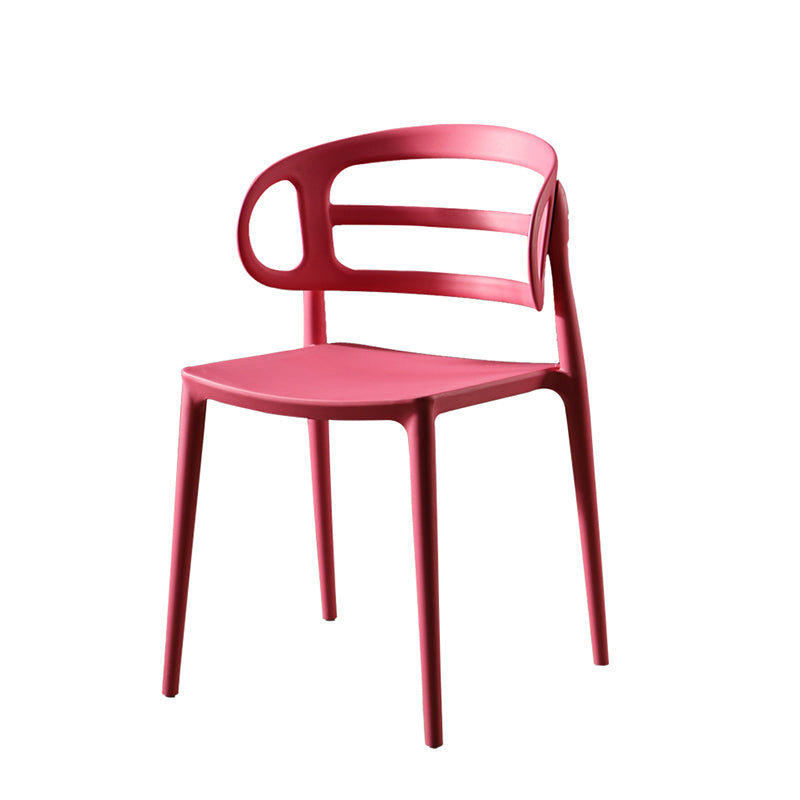 Scandinavian Arm Dining Chairs Plastic Low Back Dining Side Chair for Home