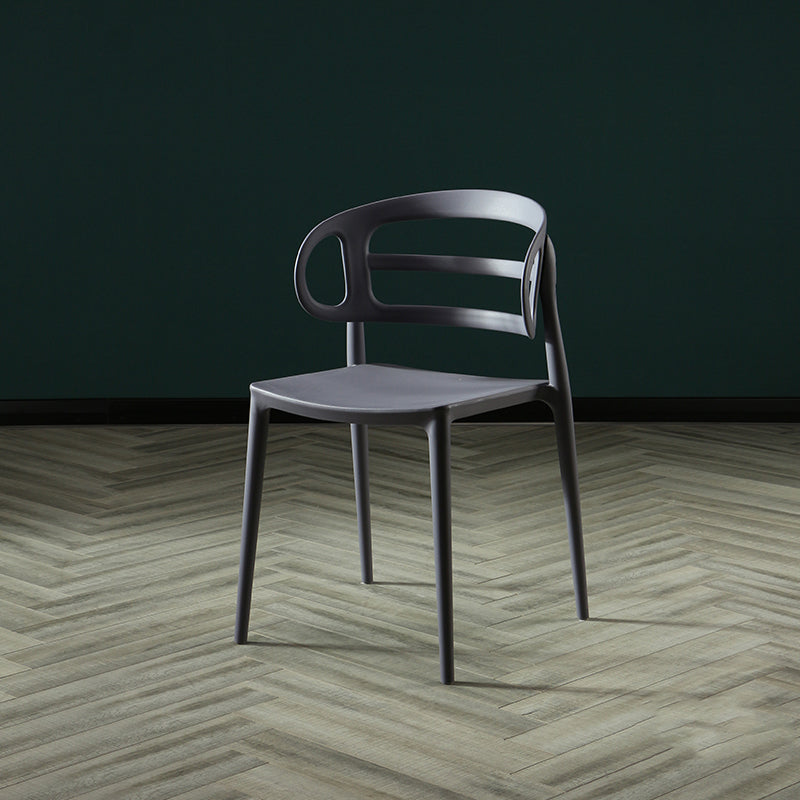 Scandinavian Arm Dining Chairs Plastic Low Back Dining Side Chair for Home